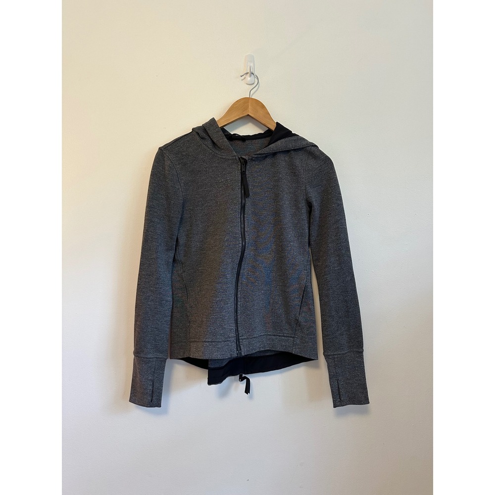 Lululemon Heathered Grey Back Zip Hooded Jacket | Size 4